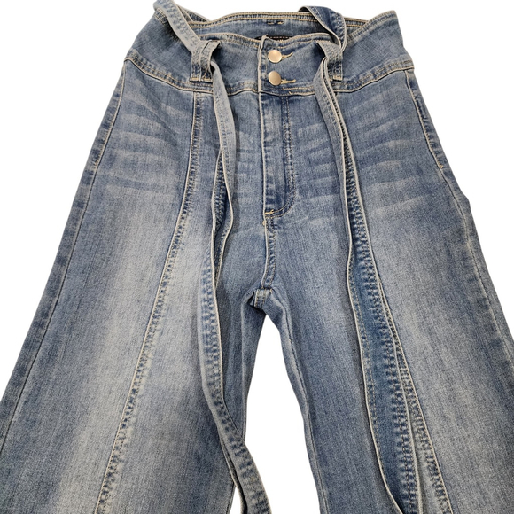Womens Y2K Flying Tomato Jeans Denim Flared low rise size 1 - Picture 2 of 5